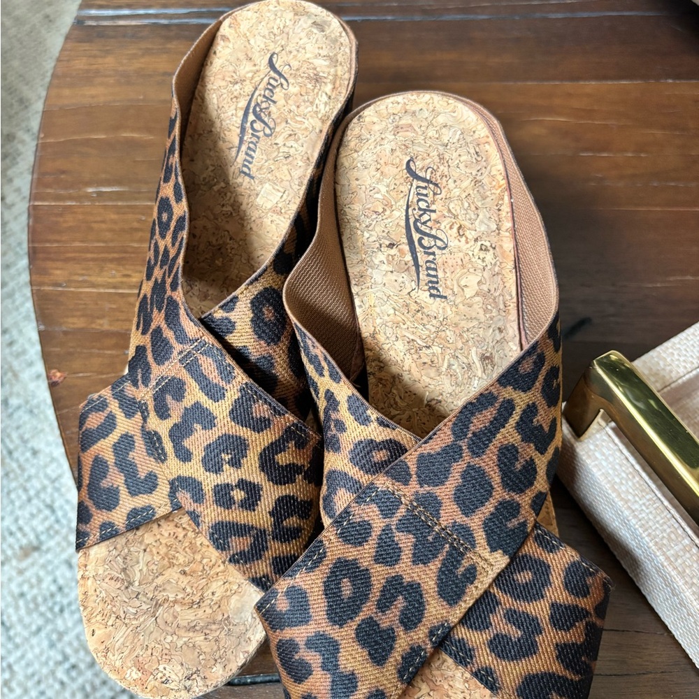 Lucky Brand Brown Leopard Women's Sandals